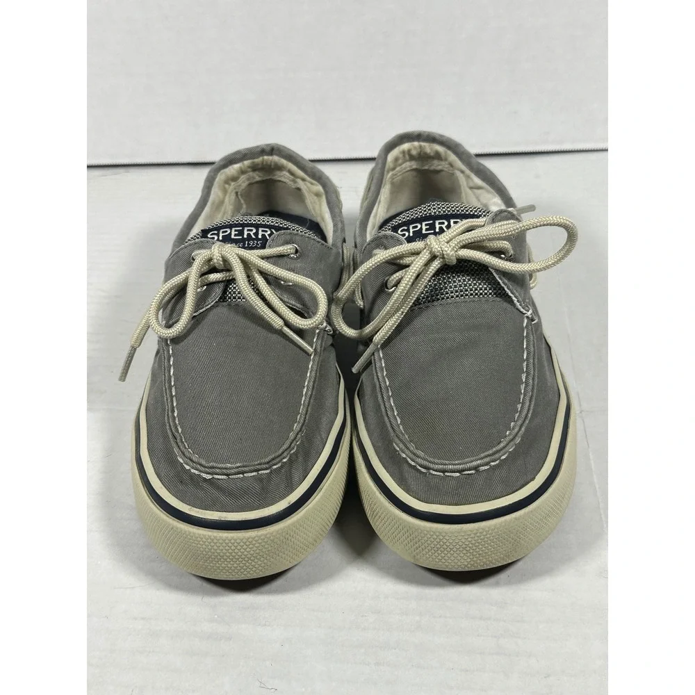 Sperry Bahama II Mens Grey Canvas Boat Shoes Sneakers 0772830 Size 10.5